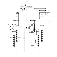 Gessi Origini Гигиенический душ без смесителя, 1 вид струи, длина шланга 125 см, цвет: antique brass 45126#713