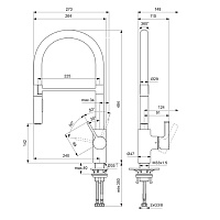 Ideal Standard Gusto Смеситель для кухни с выдвижным изливом, 2 типа струи, цвет: chrome BD417AA