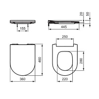 Ideal Standard Blend Крышка-сиденье для унитаза, с микролифтом, крепление хром, цвет: белый глянец T520801
