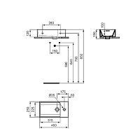 Ideal Standard Extra Раковина подвесная 45х15 см, смеситель справа, без д/к, цвет: белый глянец T373401