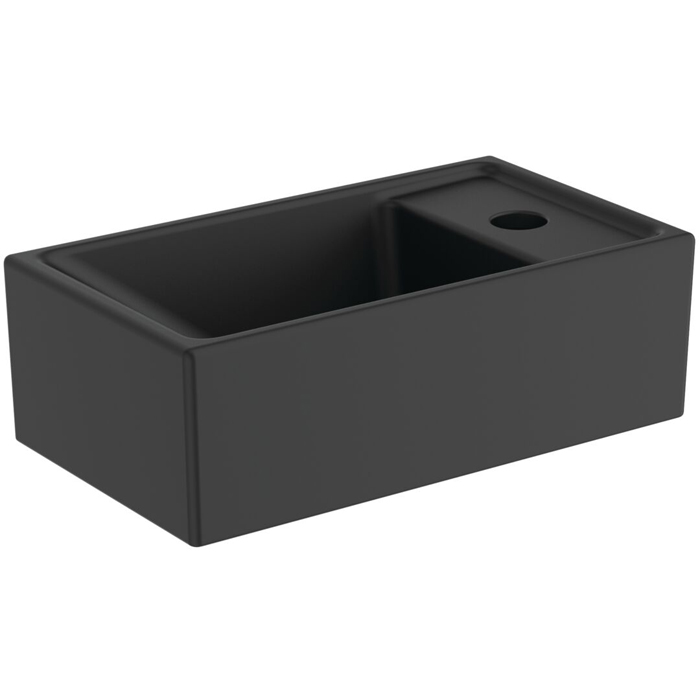 Ideal Standard I.life Раковина подвесная 37х21 см, смеситель справа, без д/к, цвет: черный матовый E2112V3