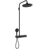 Ideal Standard Solos Душевая стойка: термостат, ручной и верхний душ, шланг, цвет: silk black A7883XG