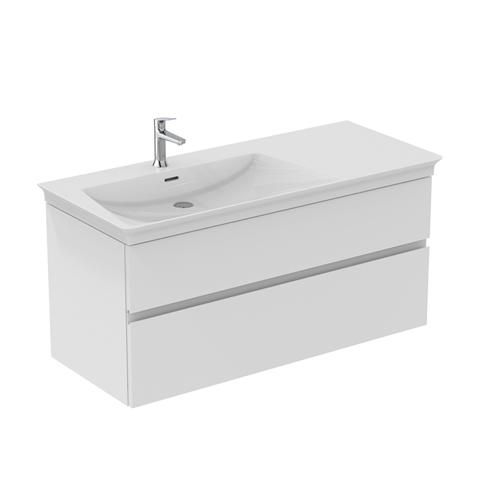 Ideal Standard Finesse Тумба под раковину, подвесная 120х55х50,5h см, правое крыло, цвет: белый мат. E3447Y1