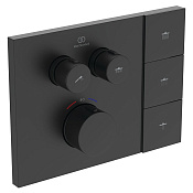 Ideal Standard Ceratherm Термостат для душа, внешняя часть на 2 потребителя, цвет: silk black A7894XG