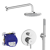 Ideal Standard Ceraline Душевой комплект встраиваемый: смеситель, верхний и ручной душ, цвет: chrome BD193AA