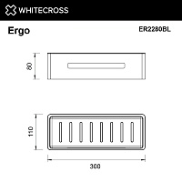Whitecross Ergo Полка металлическая 30x11 см, подвесная, цвет: черный матовый ER2280BL