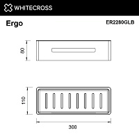 Whitecross Ergo Полка металлическая 30x11 см, подвесная, цвет: золото брашированное ER2280GLB