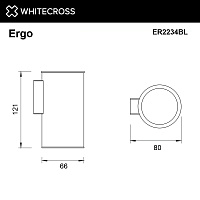 Whitecross Ergo Стакан с держателем, подвесной, нержавеющая сталь, цвет: черный матовый ER2234BL