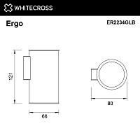 Whitecross Ergo Стакан с держателем, подвесной, нержавеющая сталь, цвет: золото брашированное ER2234GLB