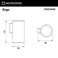 Whitecross Ergo Стакан с держателем, подвесной, нержавеющая сталь, цвет: никель брашированный ER2234NIB