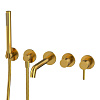 Whitecross Y Смеситель для ванны встраиваемый, на 2 потребителя, излив 22 см, цвет: браш. золото YSET1240GLB