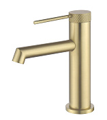 Vincea Rim Смеситель для раковины, излив 12,8 см, без донного клапана, цвет: брашированное золото VBF-2RM1BG