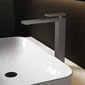 Vincea Dice Смеситель для раковины высокий, излив 15 см, без донного клапана, цвет: вороненая сталь VBF-2DS2GM