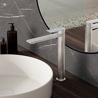 Vincea Vogue (SS) Смеситель для раковины высокий, излив 17,5 см, без д/к, цвет: брашированный никель VBF-2VS2BN