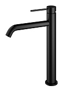 Vincea City Смеситель для раковины высокий, излив 16 см, без донного клапана, цвет: черный матовый VBF-2C2MB