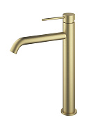 Vincea City Смеситель для раковины высокий, излив 16 см, без донного клапана, цвет: браш. золото VBF-2C2BG