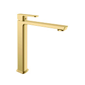 Vincea Next Смеситель для раковины высокий, излив 18,8 см, без донного клапана, цвет: браш. золото VBF-1N2BG
