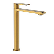 Vincea Vogue Смеситель для раковины высокий, излив 17,6 см, без д/к, цвет: брашированное золото VBF-1V2BG