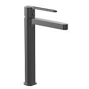 Vincea Rondo Смеситель для раковины высокий, излив 17,8 см, без дон. клапана, цвет: вороненая сталь VBF-1R2GM