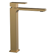 Vincea Cube Смеситель для раковины высокий, излив 17,9 см, без донного клапана, цвет: браш. золото VBF-1C02BG