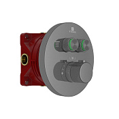 Vincea Термостат для душа, на 2 потребителя, с внутренней частью, цвет: вороненая сталь VSCV-322T-MGM