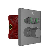Vincea Термостат для душа, на 2 потребителя, с внутренней частью, цвет: вороненая сталь VSCV-321T-MGM
