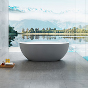 Vincea Ванна из Solid Surface отдельност. 170x75 см, цвет: внутри белый мат., снаружи серый матовый VBT-6S01MG