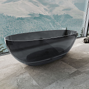 Vincea Ванна из полиэфирной смолы отдельностоящая 170x75 см, без перелива, цвет: черный глянцевый VBT-6T01B