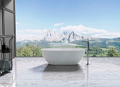 Vincea Ванна из Solid Surface отдельностоящая 170x80 см, со сливом-переливом, цвет: белый матовый VBT-4S04MW