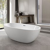 Vincea Ванна акриловая отдельностоящая 165x75 см, с щелевым переливом, цвет: белый глянцевый VBT-509