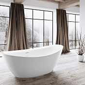 Vincea Ванна акриловая отдельностоящая 180x87 см, с щелевым переливом, цвет: белый глянцевый VBT-203