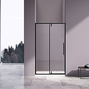 Vincea Slim-N Душевая дверь распашная 120x195h см, прозрачное стекло 6 мм, цвет: черный матовый VDP-4SN120CLB