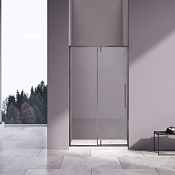 Vincea Slim-N Душевая дверь распашная 120x195h см, прозрачное стекло 6 мм, цвет: вороненая сталь VDP-4SN120CLGM