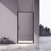 Vincea Slim 8mm Душевая дверь распашная 90x195h см, прозрачное стекло 8 мм, цвет: черный матовый VDP-4SL900CLB