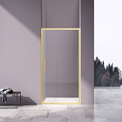 Vincea Slim 8mm Душевая дверь распашная 100x195h см, прозрач. стек. 8 мм, цвет: брашированное золото VDP-4SL100CLG