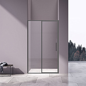 Vincea Slim 8mm Душевая дверь распашная 120x195h см, прозрачное стекло 8 мм, цвет: вороненая сталь VDP-4SL120CLGM