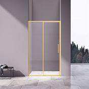 Vincea Slim 8mm Душевая дверь распашная 120x195h см, прозрач. стек. 8 мм, цвет: брашированное золото VDP-4SL120CLG