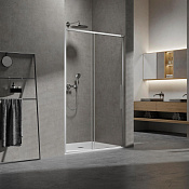 Vincea Slim 8mm Душевая дверь распашная 140x200h см, прозрачное стекло 8 мм, цвет: хром VDS-6SL140CL