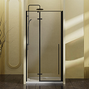 Vincea Slim-N Душевая дверь распашная 90x195h см, прозрачное стекло 6 мм, цвет: черный матовый VDPH-5SN900CLB