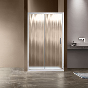Vincea Garda Душевая дверь раздвижная 130x190h см, текстурированное стекло 6 мм, цвет: хром VDS-1G130CH