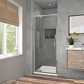 Vincea Intra Душевая дверь распашная 80x190h см, прозрачное стекло 6 мм, цвет: хром VDP-1I7080CL