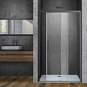 Vincea Soft Душевая дверь раздвижная 150x195h см, прозрачное стекло 6 мм, цвет: вороненая сталь VDS-3SO150CLGM