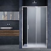 Vincea Alpha Душевая дверь раздвижная 100x190h см, текстурированное стекло 6 мм, цвет: хром VDS-3AL100MT