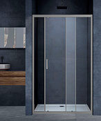 Vincea Alpha Душевая дверь раздвижная 130x190h см, прозрачное стекло 6 мм, цвет: вороненая сталь VDS-3AL130CLGM