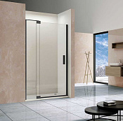 Vincea Extra Душевая дверь распашная 120x200h см, прозрачное стекло 8 мм, цвет: черный матовый VDP-1E1112CLB