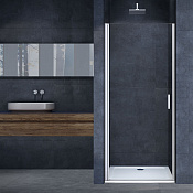 Vincea Alpha Душевая дверь распашная 90x195h см, текстурированное стекло 6 мм, цвет: хром VDP-3AL900MT