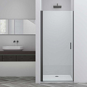 Vincea Alpha Душевая дверь распашная 90x195h см, прозрачное стекло 6 мм, цвет: вороненая сталь VDP-3AL900CLGM