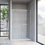 Vincea Slim Soft Душевая дверь раздвижная 120x200h см, прозрач. стекло 6 мм, цвет: браш. никель VDS-1SS120CLBN