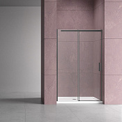 Vincea Dice Душевая дверь раздвижная 160x200h см, прозрачное стекло 8 мм, цвет: вороненая сталь VDS-4D160CLGM