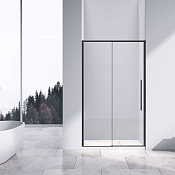 Vincea Slim-N Душевая дверь раздвижная 120x195h см, прозрачное стекло 6 мм, цвет: черный матовый VDS-4SN120CLB